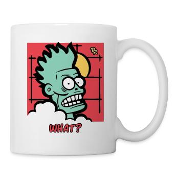 Zombie demande : Quoi ? - Mug blanc - blanc - Droite