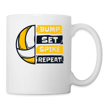 Bump Set Spike Repeat Volleyballfreak Volleyball - Tasse - Weiß - Rechts