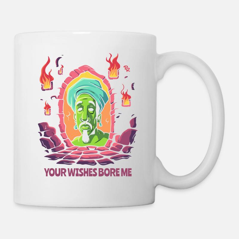 Der gelangweilte Flaschengeist im Kerker - Tasse - Weiß