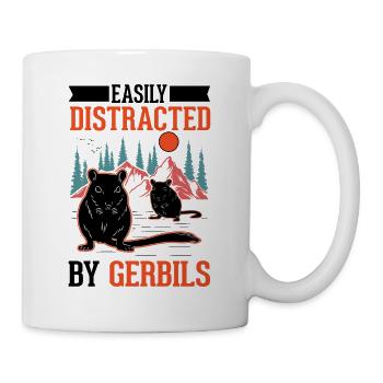 Facilement distrait par la gerbille de la Gerbille Rennratte - Mug blanc - blanc - Droite