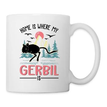 Zuhause ist wo mein Gerbil ist Rennmaus - Tasse - Weiß - Rechts