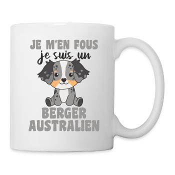 Je m'en fous je suis un berger australien - Hund - Tasse - Weiß - Rechts