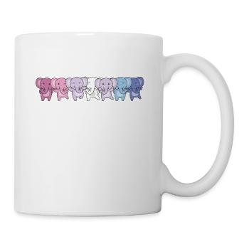 Bigenre Drapeau Fierté LGBTQ Éléphant mignon - Mug blanc - blanc - Droite