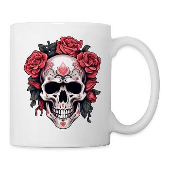 Gothic Skull and Roses Art - Mug - white - Right