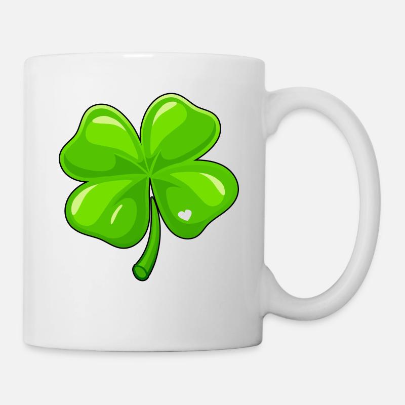 Kleeblatt Glücksbringer - Tasse - Weiß