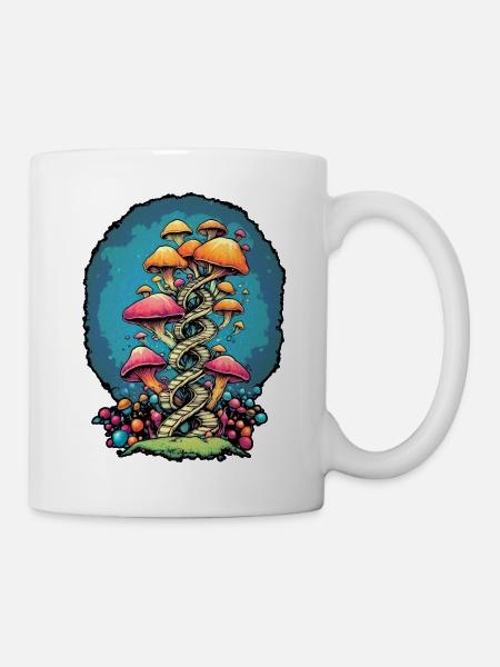 Farbenfroher Pilz-DNA-Myzel-Züchter - Tasse - Weiß