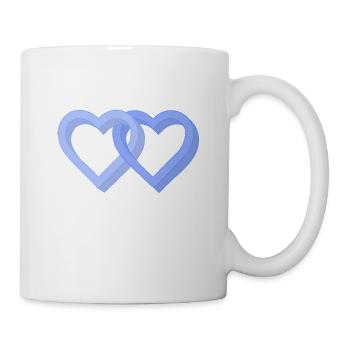 Homosexuell blaue Herzen - Tasse - Weiß - Rechts