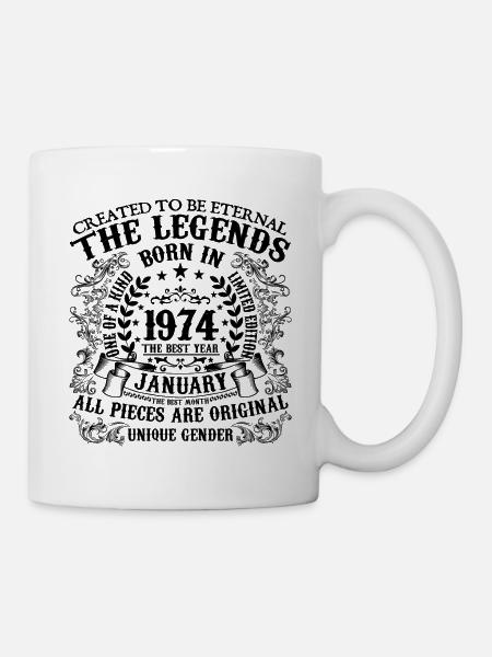 Birthday 1974 January 1974 born in January 1974 - Mug - white