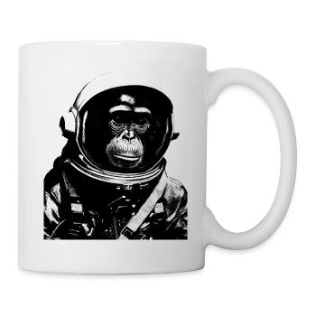 Space Monkey Astronaut Suit Astronomy Moon Landing - Mug - white - Right
