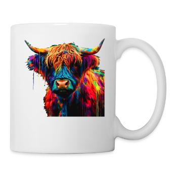 Niedliche Highland-Kuh Schottische Highlands Bunt - Tasse - Weiß - Rechts