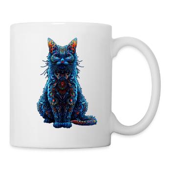 Komplizierter psychedelischer Fraktal-Katze-Rave-Pilz - Tasse - Weiß - Rechts