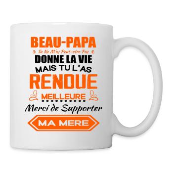 Beau Papa Cadeau - Meilleure Beau-Pére - Mug blanc - blanc - Droite