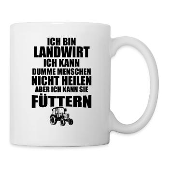Ich bin Landwirt Landwirtschaft Landwirt Traktor - Tasse - Weiß - Rechts