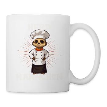 Erdmännchen kochen Koch Kochmütze Herdmännchen - Tasse - Weiß - Rechts