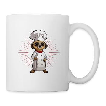 Erdmännchen kochen Koch Kochmütze Herdmännchen - Tasse - Weiß - Rechts