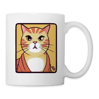 Chat de dessin animé simple et cool - Mug blanc - blanc - Droite