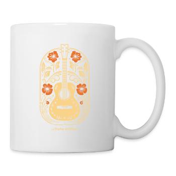 Guitare acoustique, guitare et fleurs - Mug blanc - blanc - Droite