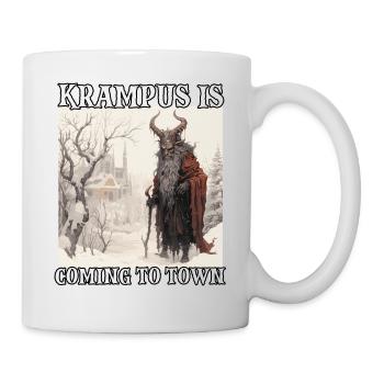 Krampus Weihnachtsmann T Bayerische Sagenfigur - Tasse - Weiß - Rechts