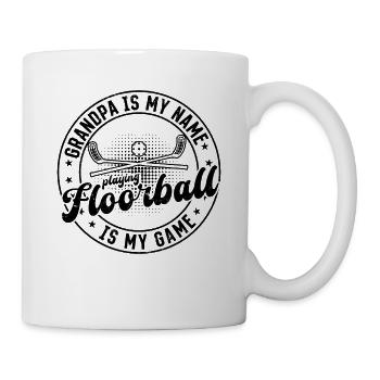 Grandpa Is My Name Playing Floorball Is My Game - Tasse - Weiß - Rechts