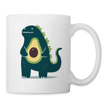 Dinosaurier mit Avocado - Tasse - Weiß - Rechts