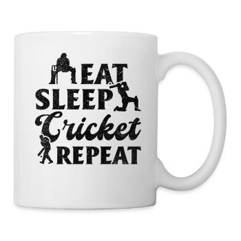Funny Cricket Player - Eat Sleep Cricket Repeat - Mug - white - Right
