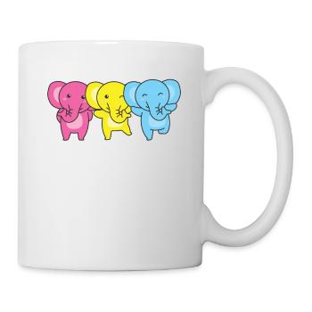 Pansexuel Drapeau Fierté LGBTQ Éléphant mignon - Mug blanc - blanc - Droite