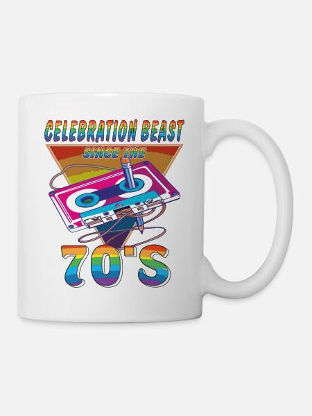 KASSETTE CELEBRATION BEAST 70ER - Tasse - Weiß