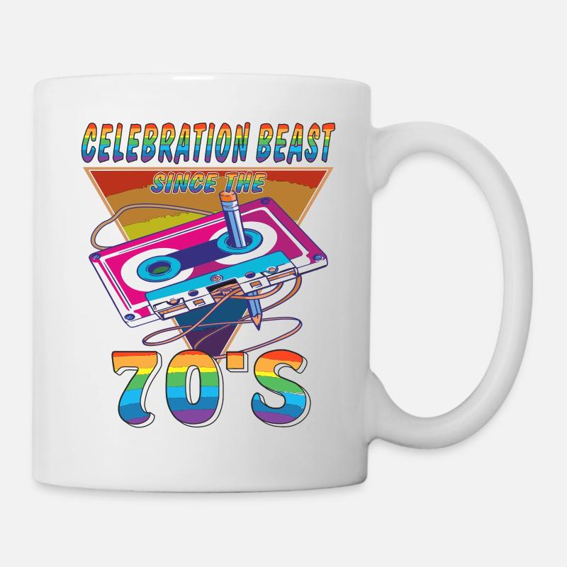 KASSETTE CELEBRATION BEAST 70ER - Tasse - Weiß