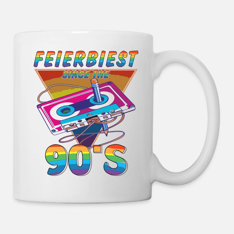 KASSETTE FEIERBIEST 90ER - Tasse - Weiß