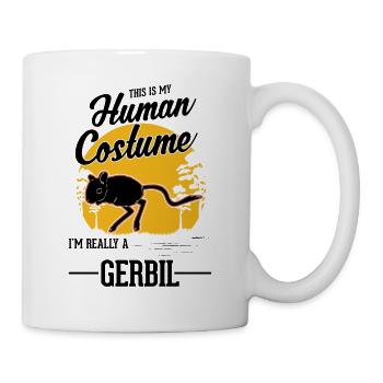 Déguisement Humain Gerbille Rennmaus - Mug blanc - blanc - Droite