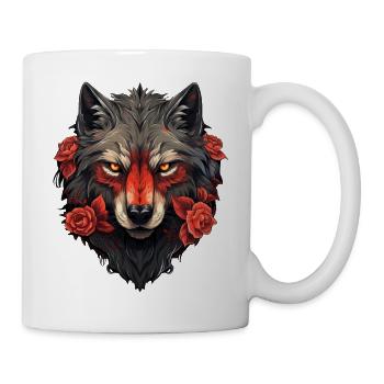 Gothic Wildlife Illustration mit mystischen Rosen - Tasse - Weiß - Rechts