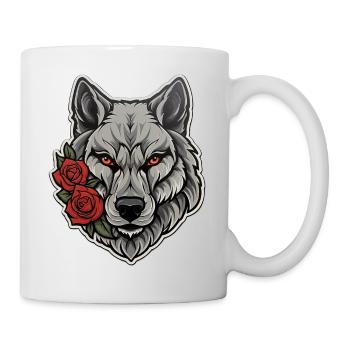 Gothic Wolf Wildlife Illustration - Mug - white - Right