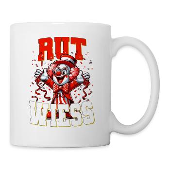 Köln Karneval Köln Alaaf Rut Wiess Clown Konfetti - Tasse - Weiß - Rechts