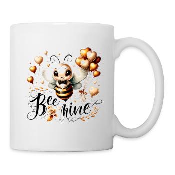 Bee Mine: Skurrile Bienen & Herz verspielt - Tasse - Weiß - Rechts
