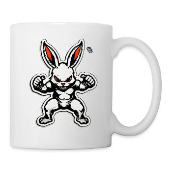 En Forme Et En Colère, Lapin Musculaire En Colère - Mug blanc - blanc - Droite