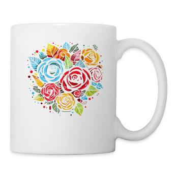 A variety of roses and flowers - Mug - white - Right