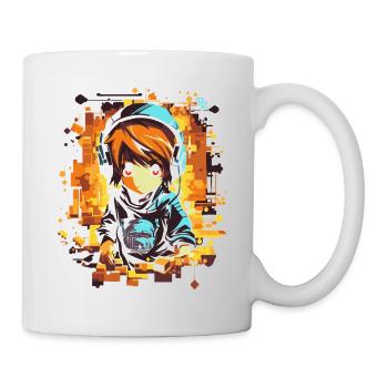 Anime Manga Gaming Kopfhörer Junge - Tasse - Weiß - Rechts