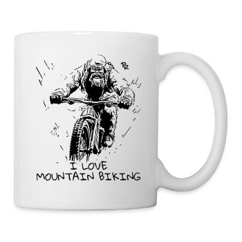 Cool Yeti, j’adore le VTT - Mug blanc - blanc - Droite