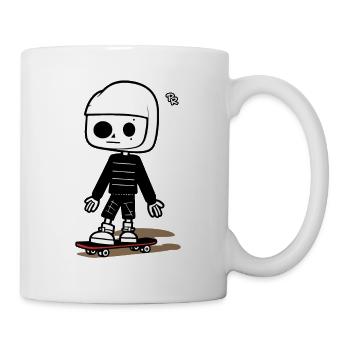 Junger Skateboarder beim Skateboard fahren - Tasse - Weiß - Rechts