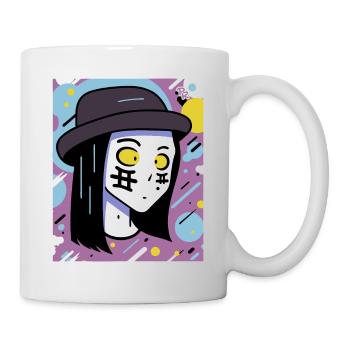 manga anime : artistique, fille colorée avec hu - Mug blanc - blanc - Droite