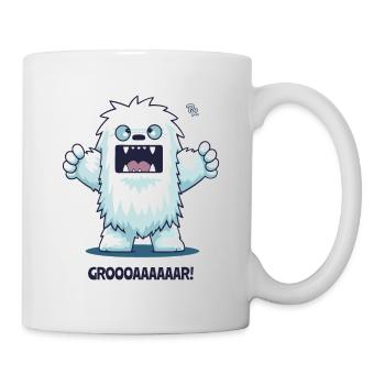 Kleiner Cartoon-Yeti - Tasse - Weiß - Rechts