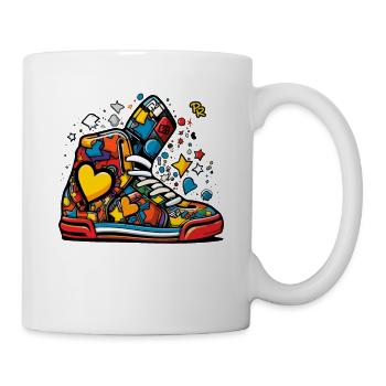 Cartoon Graffiti Love Sneakers - Mug - white - Right