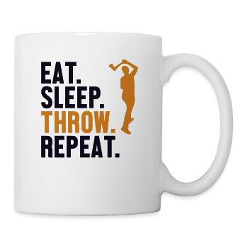Manger Dormir Lancer Répéter Concours de lancer de hache - Mug blanc - blanc - Droite