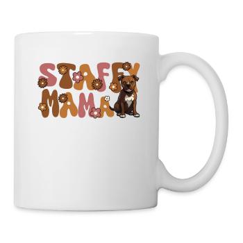 Staffordshire Bullterrier Groovy Staffy Mama - Tasse - Weiß - Rechts