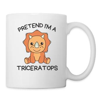 Stell dir vor ich bin ein Triceratops Halloween - Tasse - Weiß - Rechts