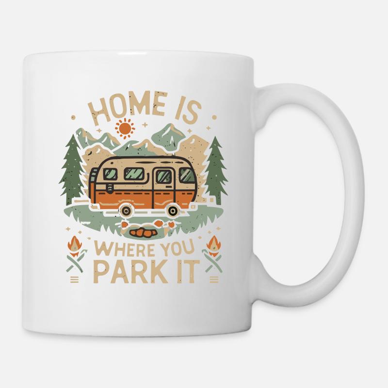 Zuhause ist da, wo man es parkt - Tasse - Weiß