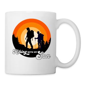 Hiking with my son - wandern mit meinem Sohn - Mug - white - Right