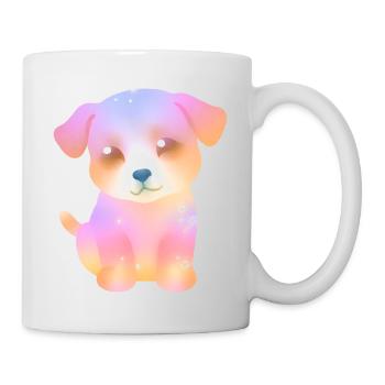 cute sparkly dog - colorful puppy - kawaii - Mug - white - Right