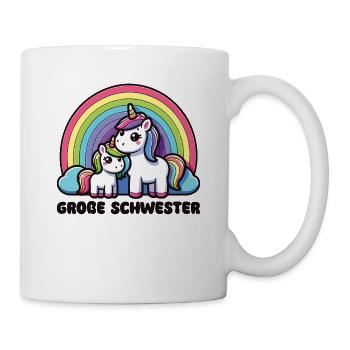 Große Schwester 2024 Einhorn Geschwister - Tasse - Weiß - Rechts