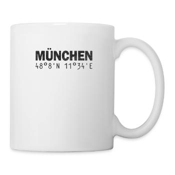 München Koordinaten GPS - Tasse - Weiß - Rechts